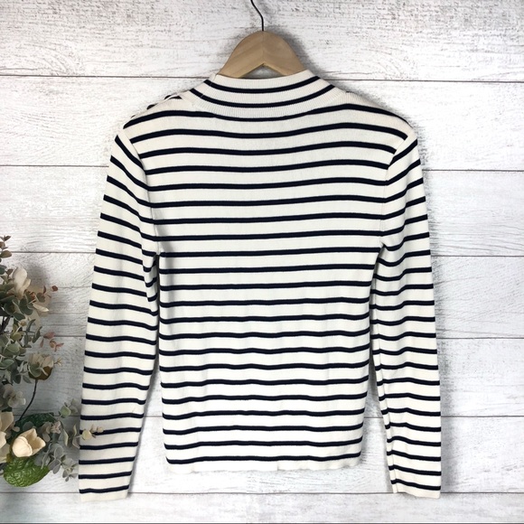 WHITE HOUSE BLACK MARKET Striped Sweater Top - Picture 2 of 4